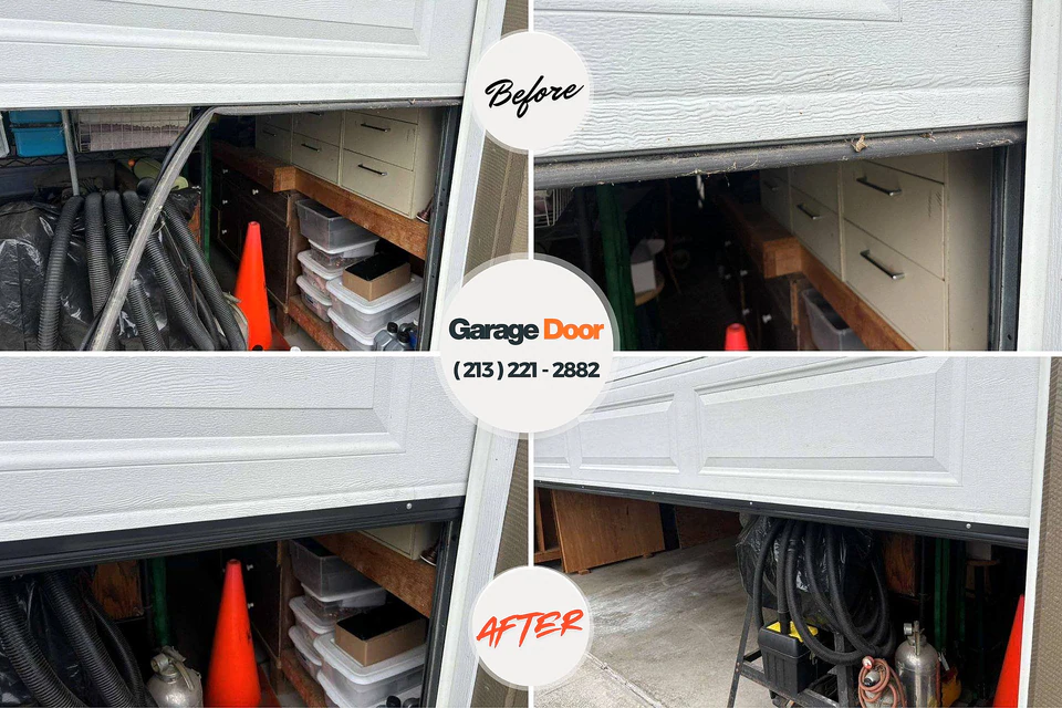 Before and after: garage door repair Ralston, NE
